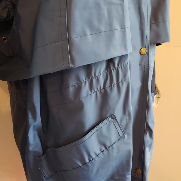 Tote Blue Knee Length Raincoat Medium - Picture 6 of 8